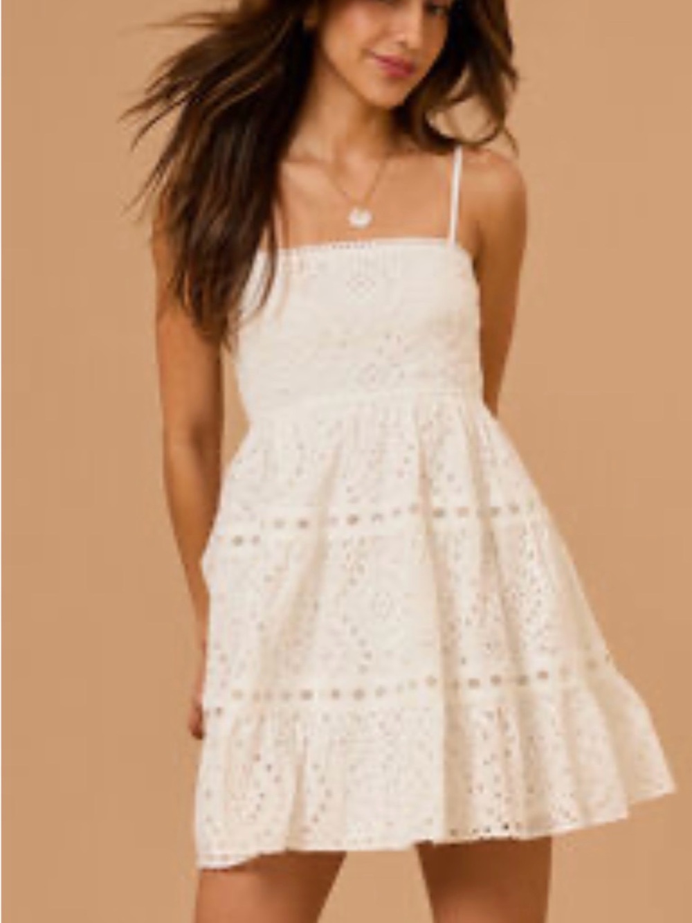 Altar’d State Eyelet Spaghetti-Strap Dress